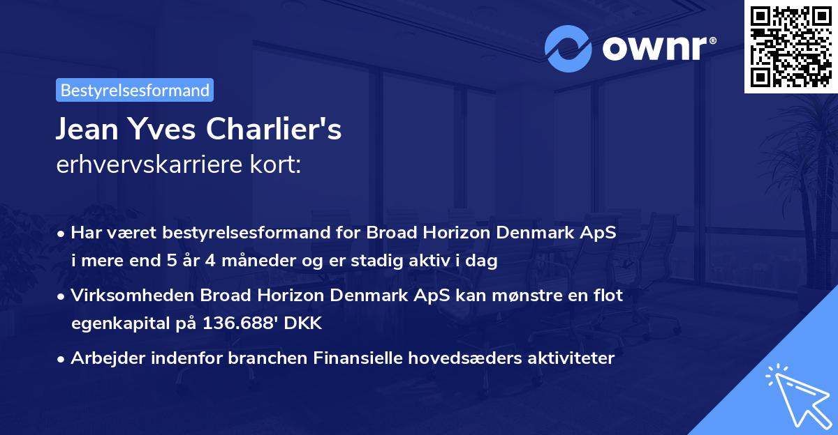 Jean Yves Charlier's erhvervskarriere kort