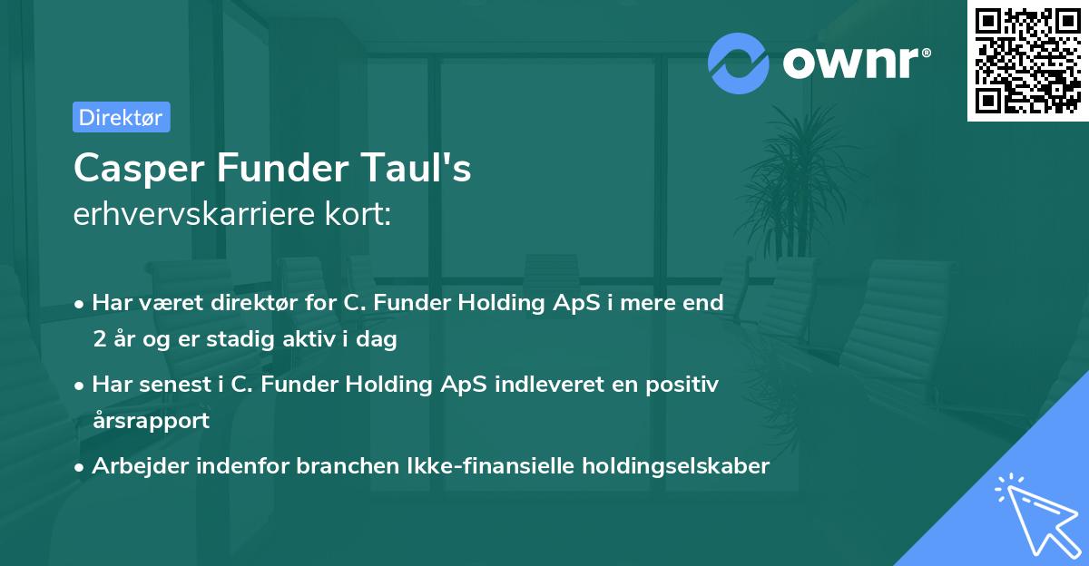 Casper Funder Taul's erhvervskarriere kort