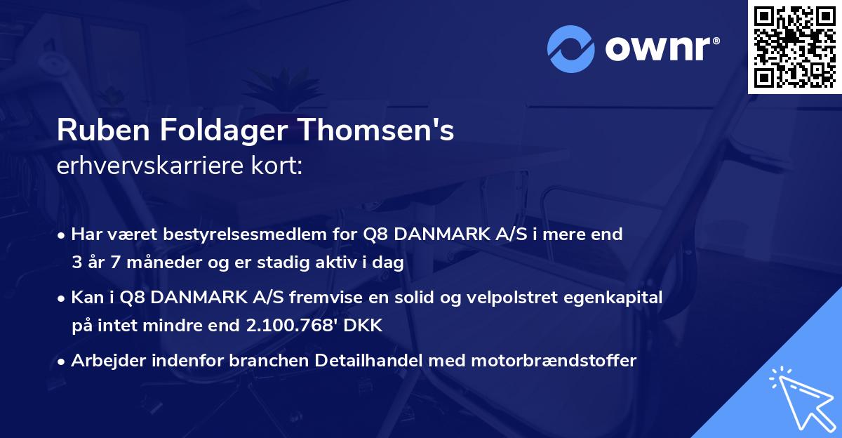 Ruben Foldager Thomsen's erhvervskarriere kort