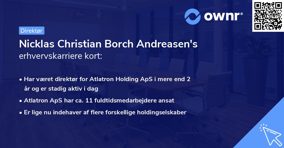 Nicklas Christian Borch Andreasen's erhvervskarriere kort