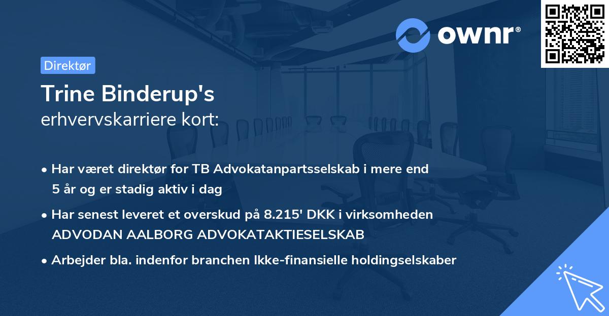 Trine Binderup's erhvervskarriere kort