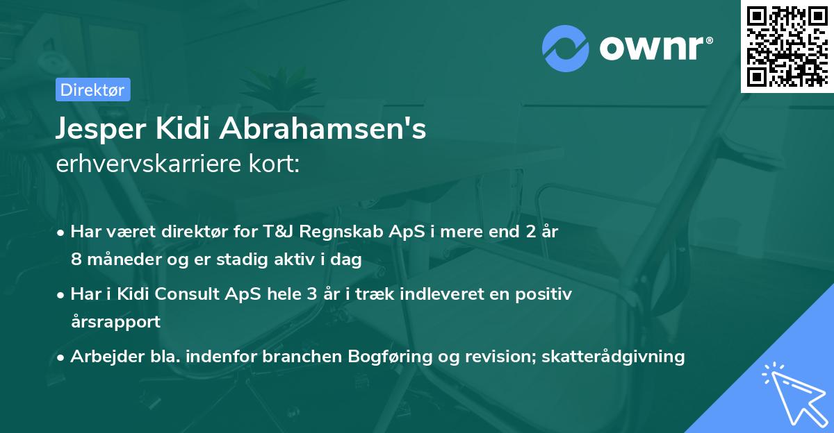 Jesper Kidi Abrahamsen's erhvervskarriere kort