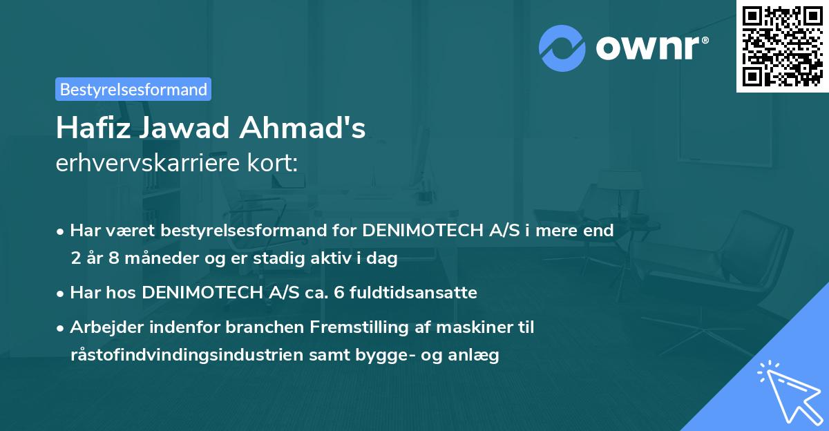 Hafiz Jawad Ahmad's erhvervskarriere kort