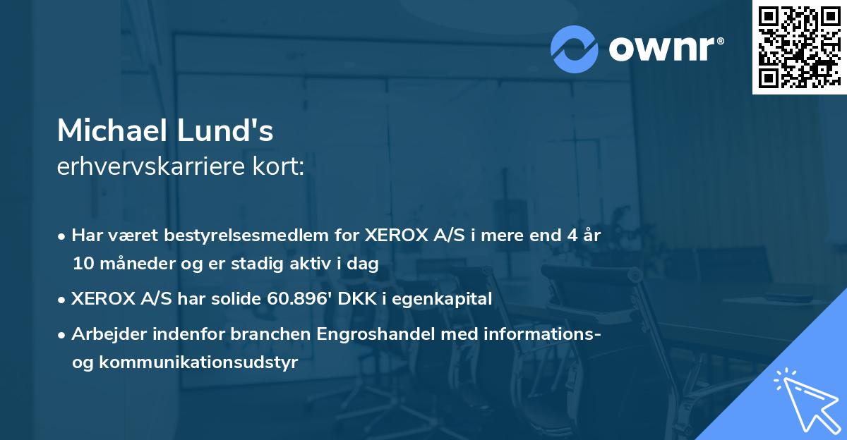Michael Lund's erhvervskarriere kort