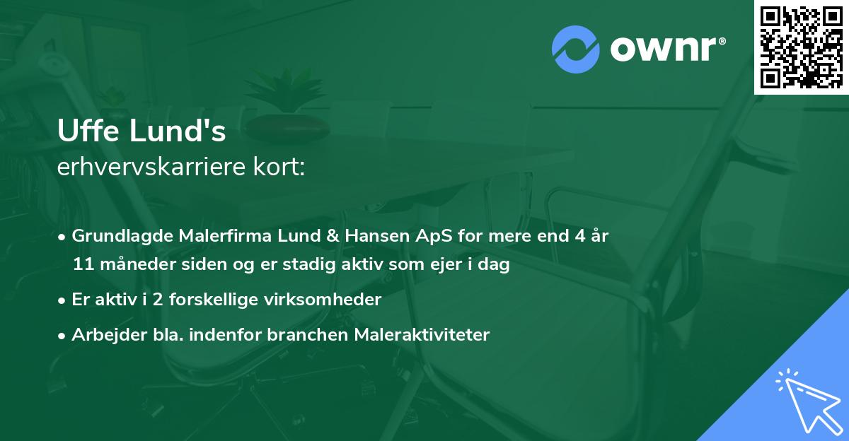 Uffe Lund's erhvervskarriere kort