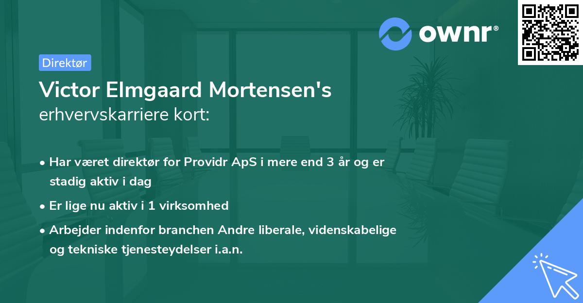 Victor Elmgaard Mortensen's erhvervskarriere kort