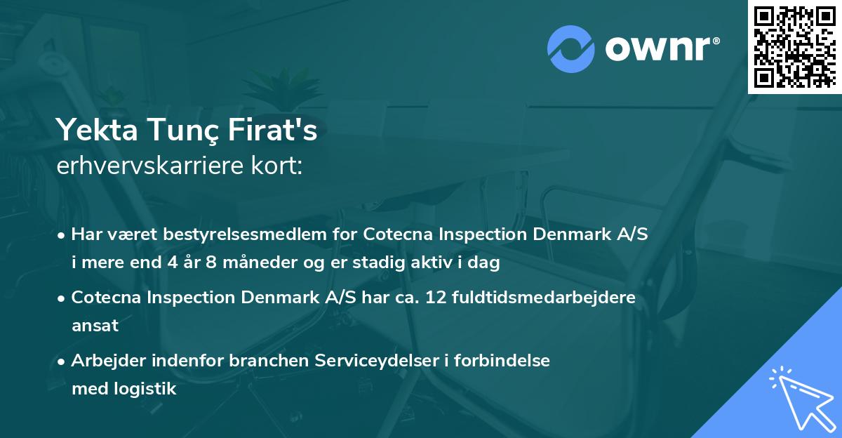 Yekta Tunç Firat's erhvervskarriere kort
