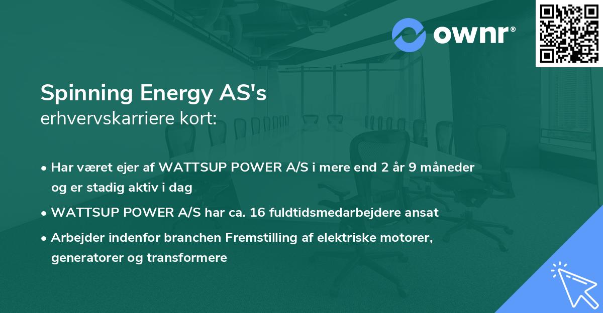 Spinning Energy AS's erhvervskarriere kort