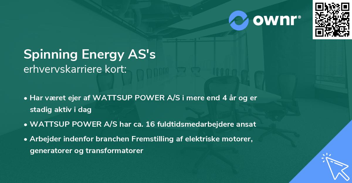 Spinning Energy AS's erhvervskarriere kort