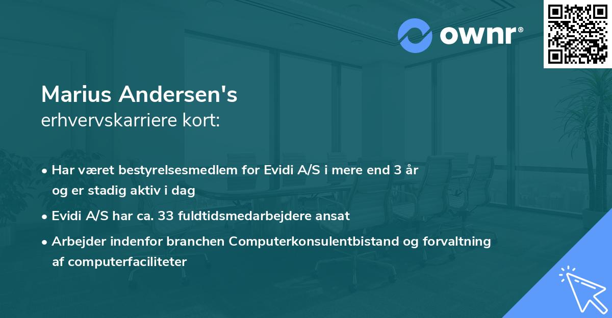 Marius Andersen's erhvervskarriere kort