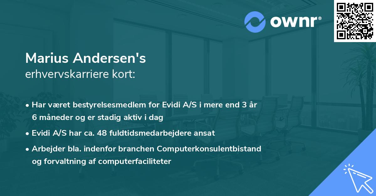 Marius Andersen's erhvervskarriere kort