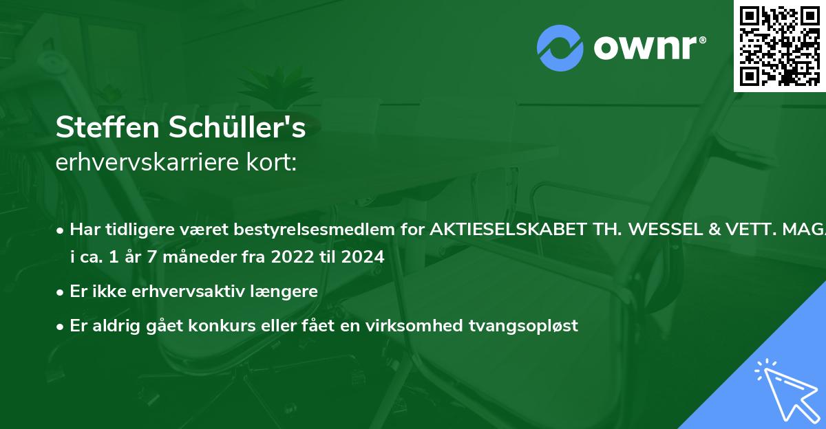 Steffen Schüller's erhvervskarriere kort