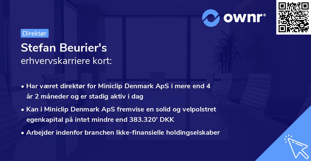 Stefan Beurier's erhvervskarriere kort