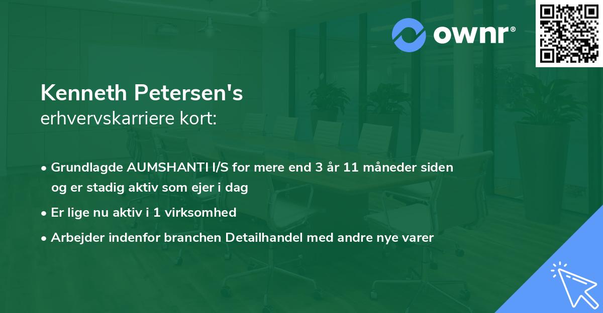 Kenneth Petersen's erhvervskarriere kort
