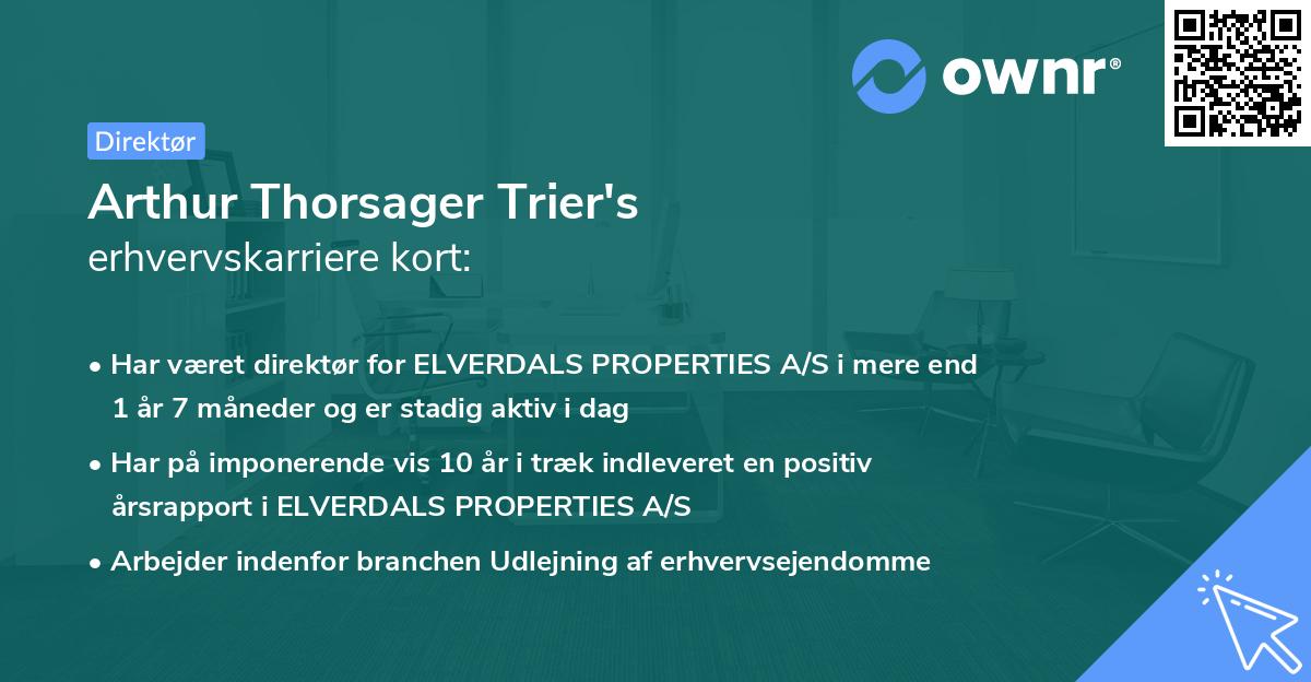 Arthur Thorsager Trier's erhvervskarriere kort