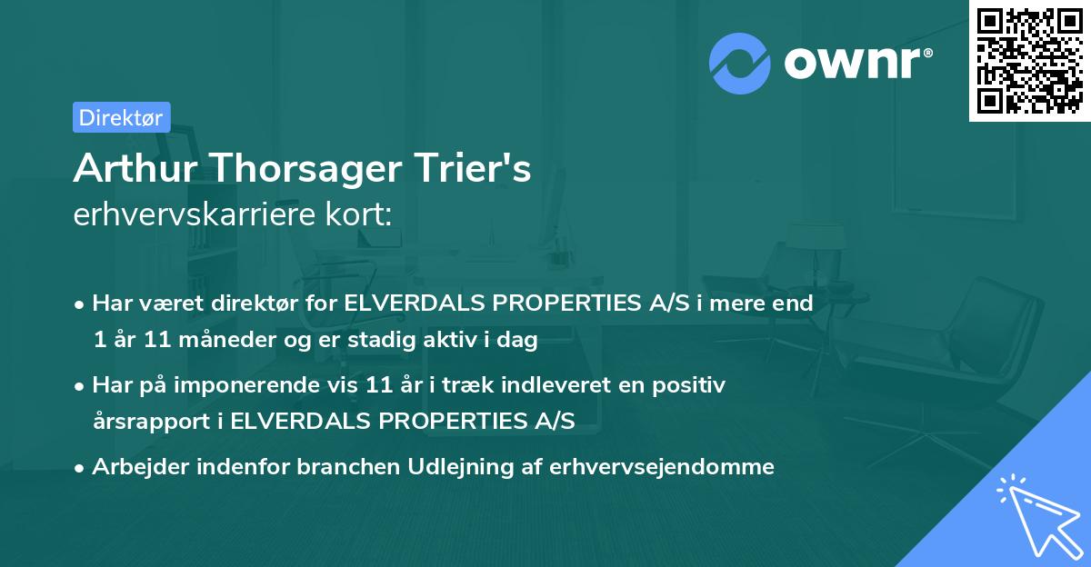 Arthur Thorsager Trier's erhvervskarriere kort