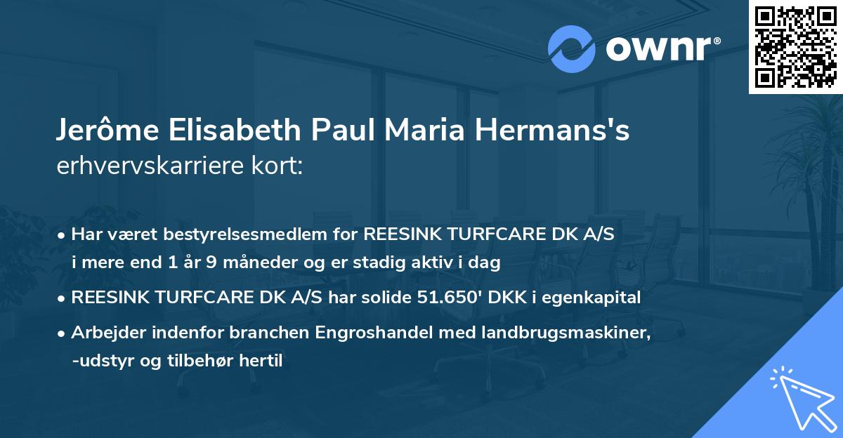 Jerôme Elisabeth Paul Maria Hermans's erhvervskarriere kort