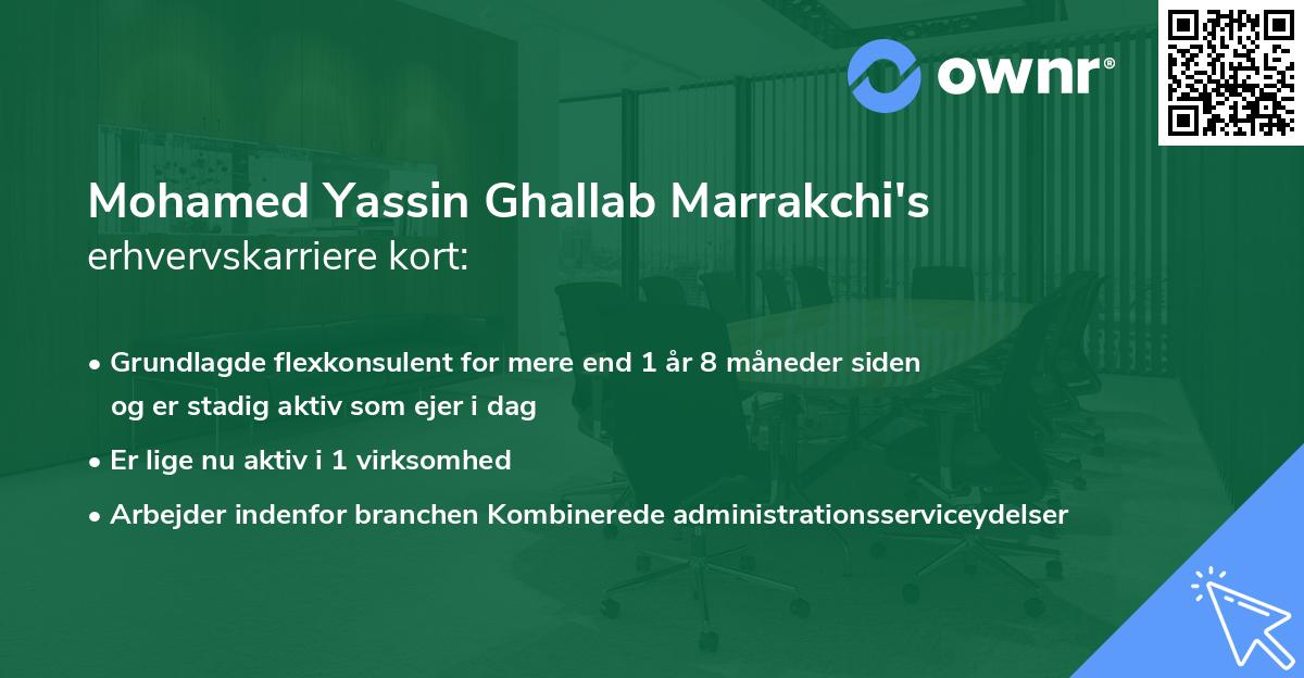 Mohamed Yassin Ghallab Marrakchi's erhvervskarriere kort