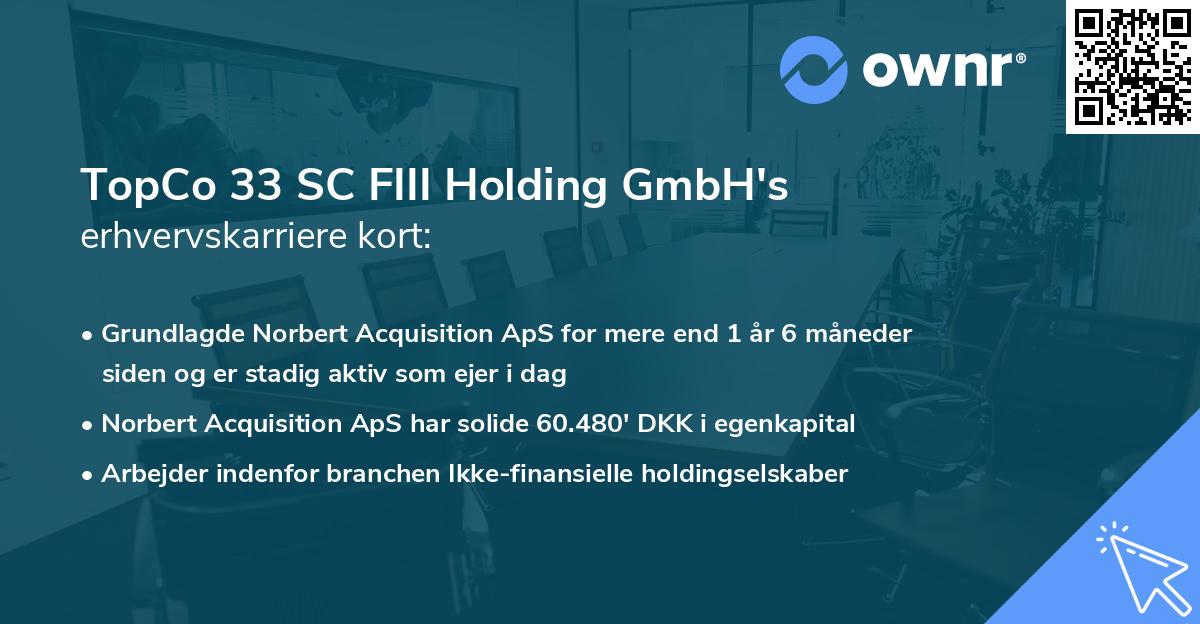 TopCo 33 SC FIII Holding GmbH's erhvervskarriere kort