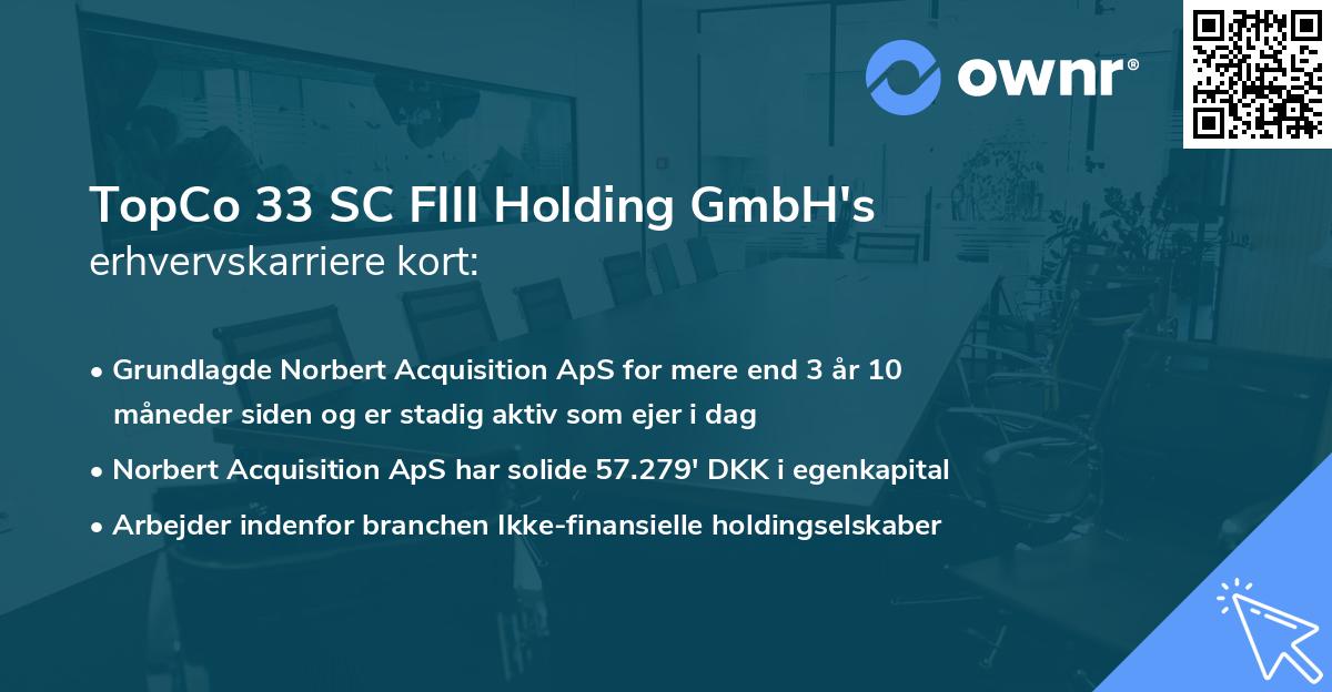 TopCo 33 SC FIII Holding GmbH's erhvervskarriere kort