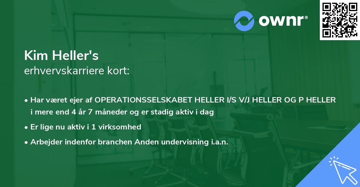 Kim Heller's erhvervskarriere kort