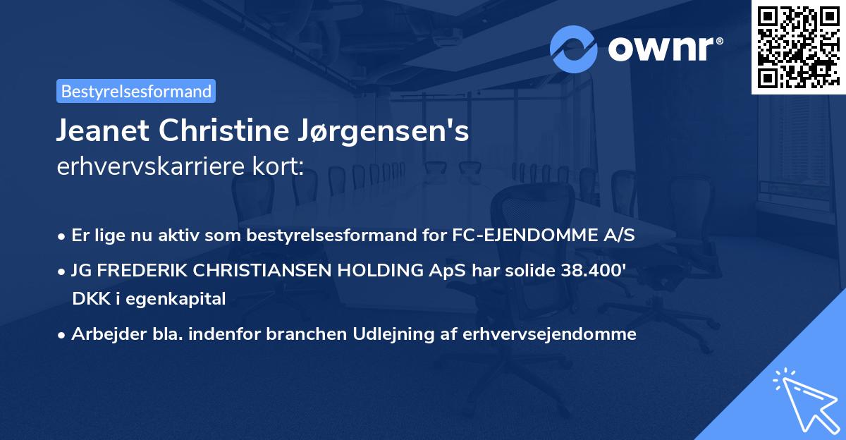 Jeanet Christine Jørgensen's erhvervskarriere kort