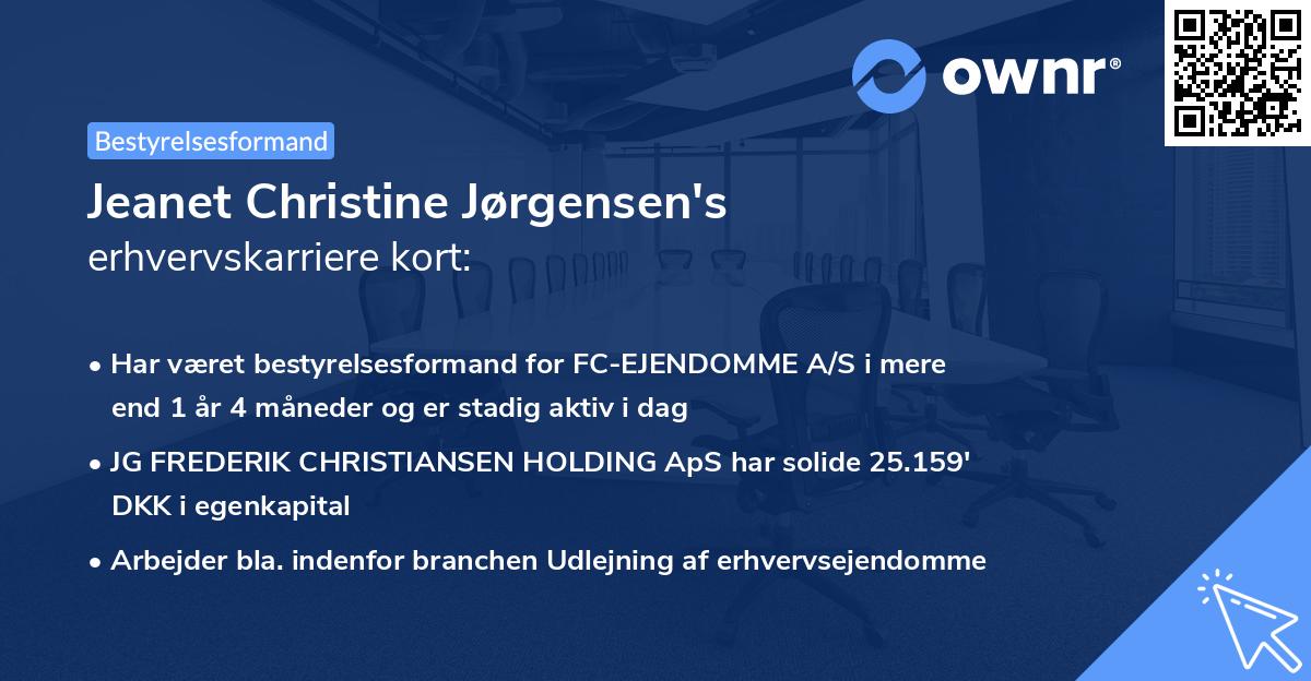 Jeanet Christine Jørgensen's erhvervskarriere kort