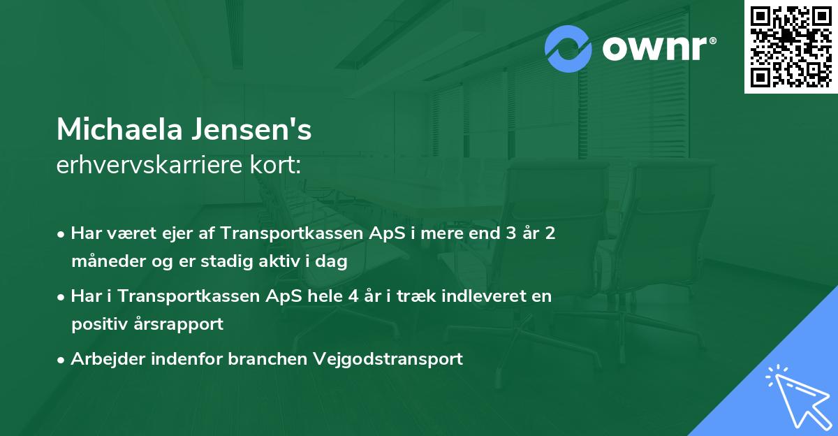 Michaela Jensen's erhvervskarriere kort