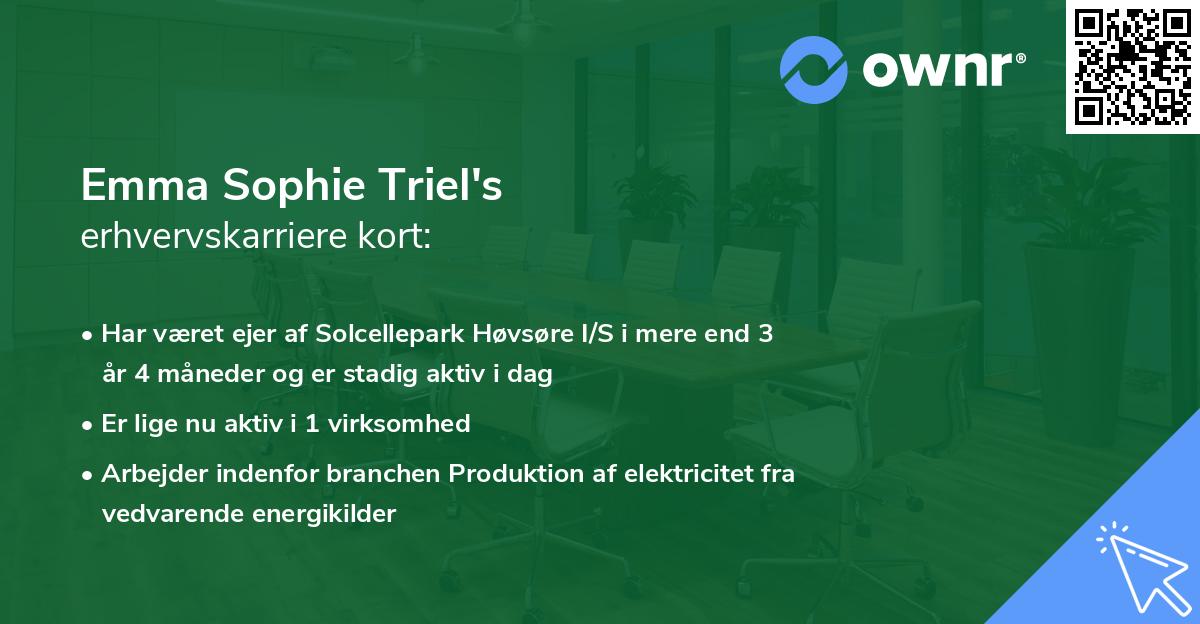 Emma Sophie Triel's erhvervskarriere kort