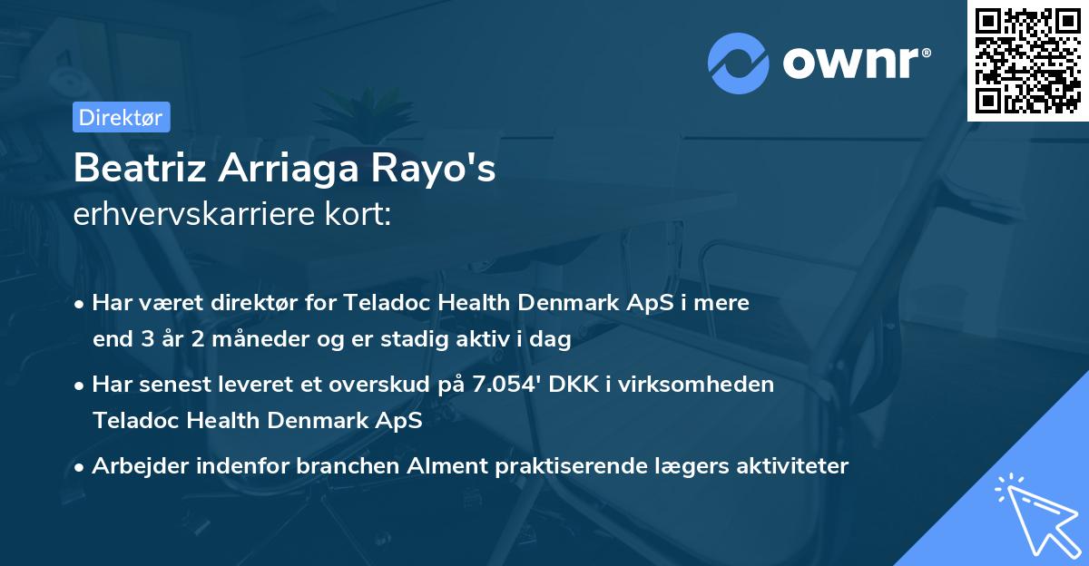 Beatriz Arriaga Rayo's erhvervskarriere kort