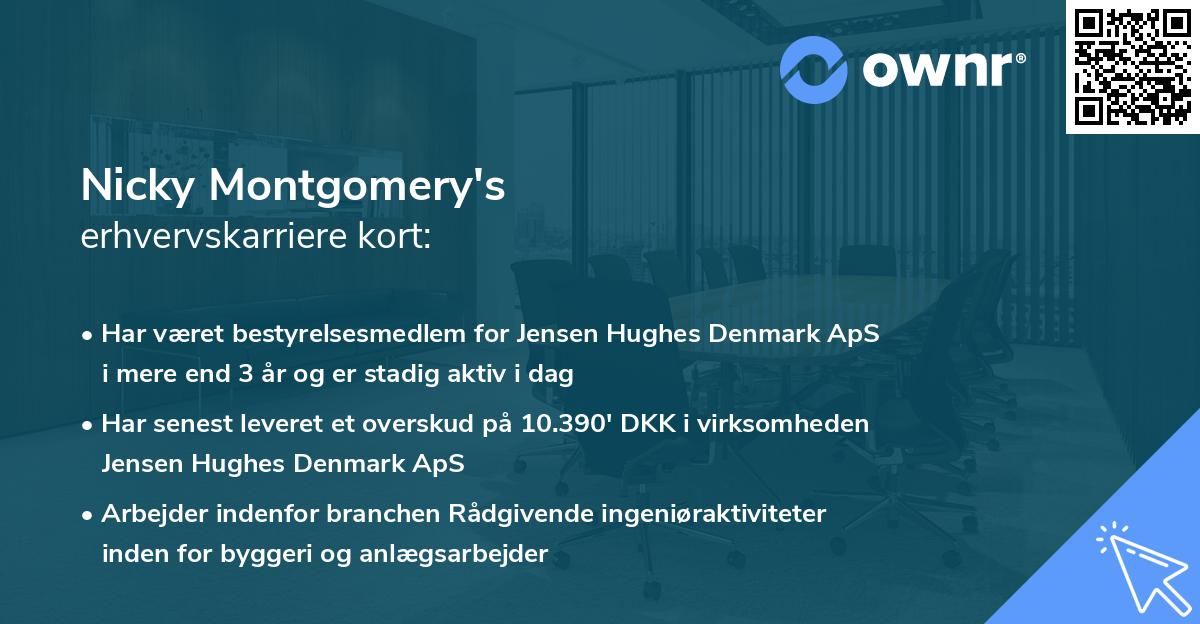 Nicky Montgomery's erhvervskarriere kort