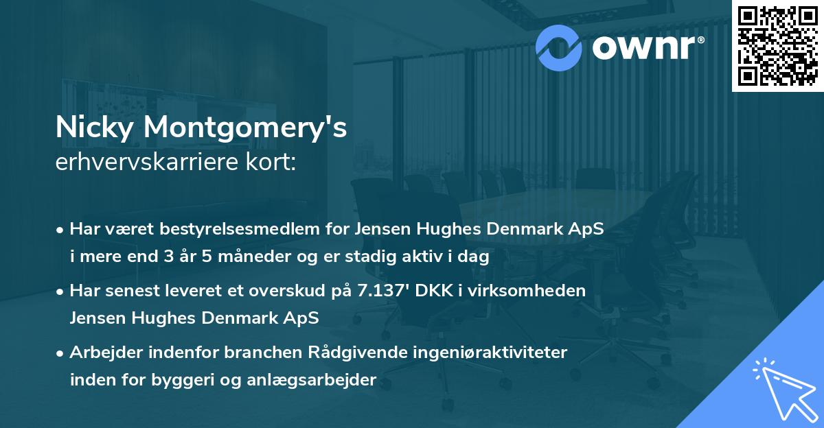 Nicky Montgomery's erhvervskarriere kort