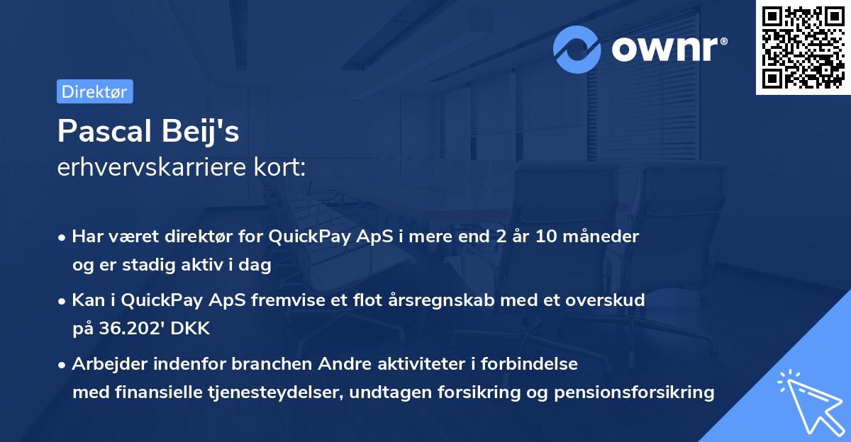 Pascal Beij's erhvervskarriere kort