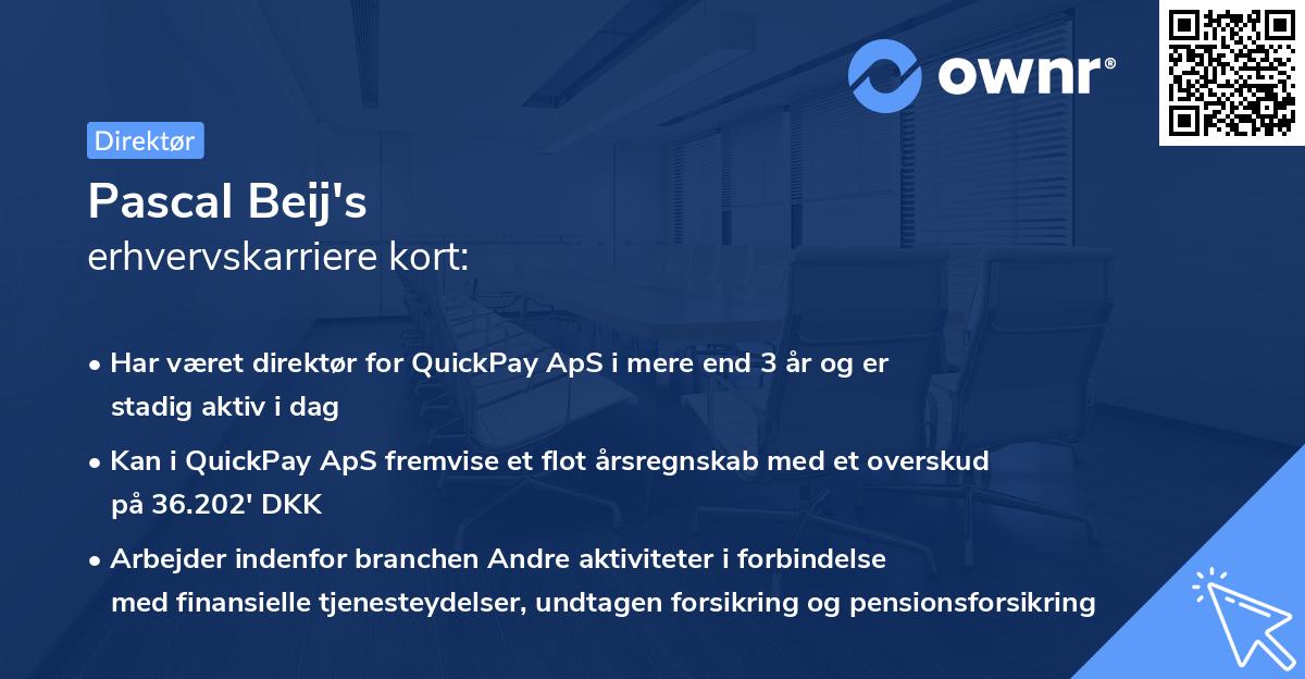 Pascal Beij's erhvervskarriere kort