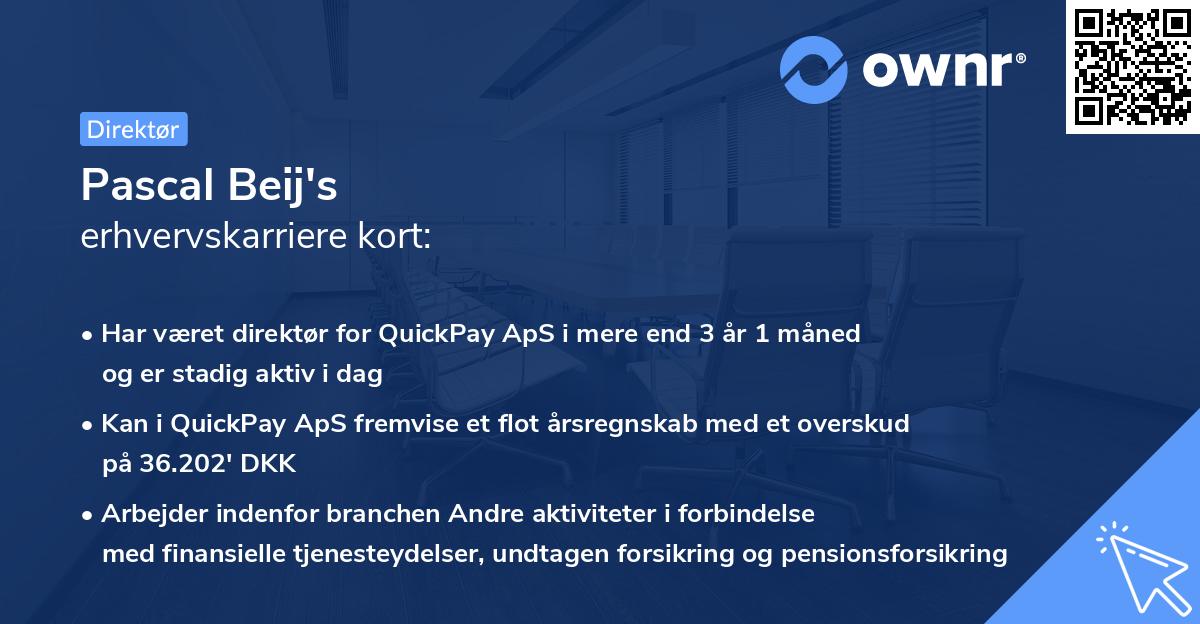 Pascal Beij's erhvervskarriere kort