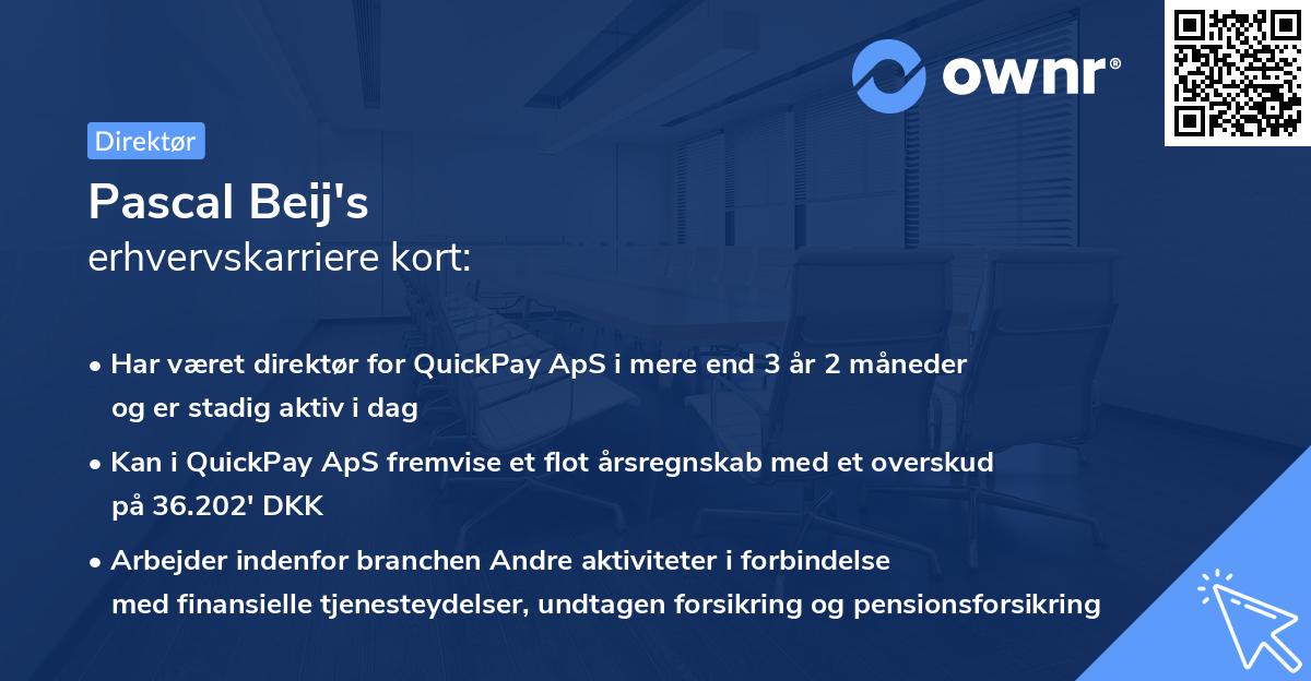 Pascal Beij's erhvervskarriere kort