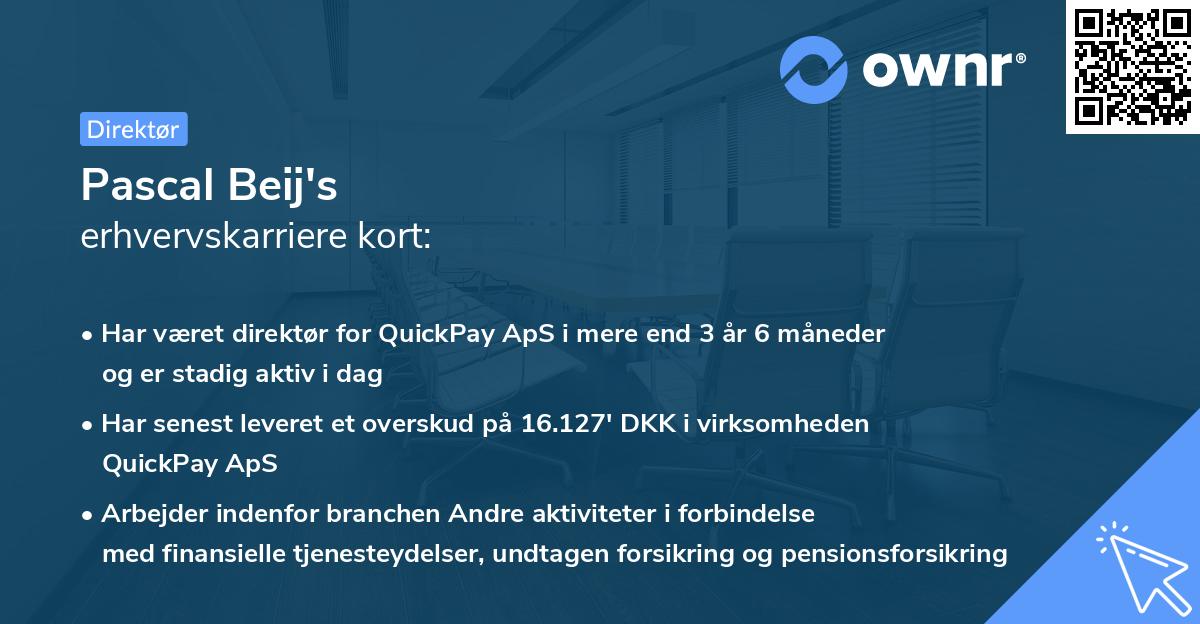 Pascal Beij's erhvervskarriere kort