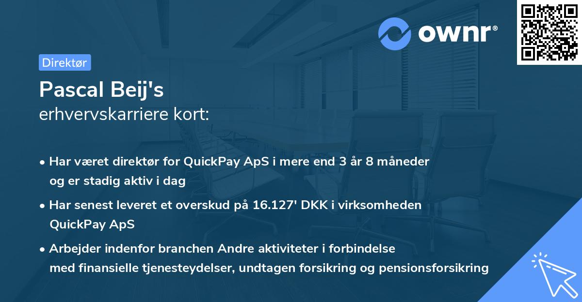 Pascal Beij's erhvervskarriere kort