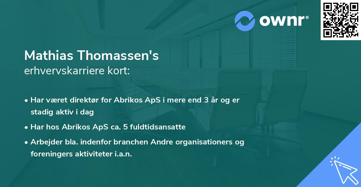 Mathias Thomassen's erhvervskarriere kort