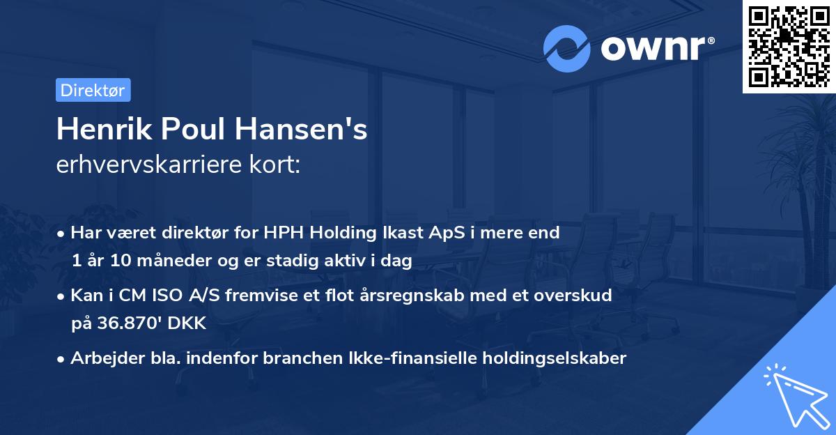 Henrik Poul Hansen's erhvervskarriere kort