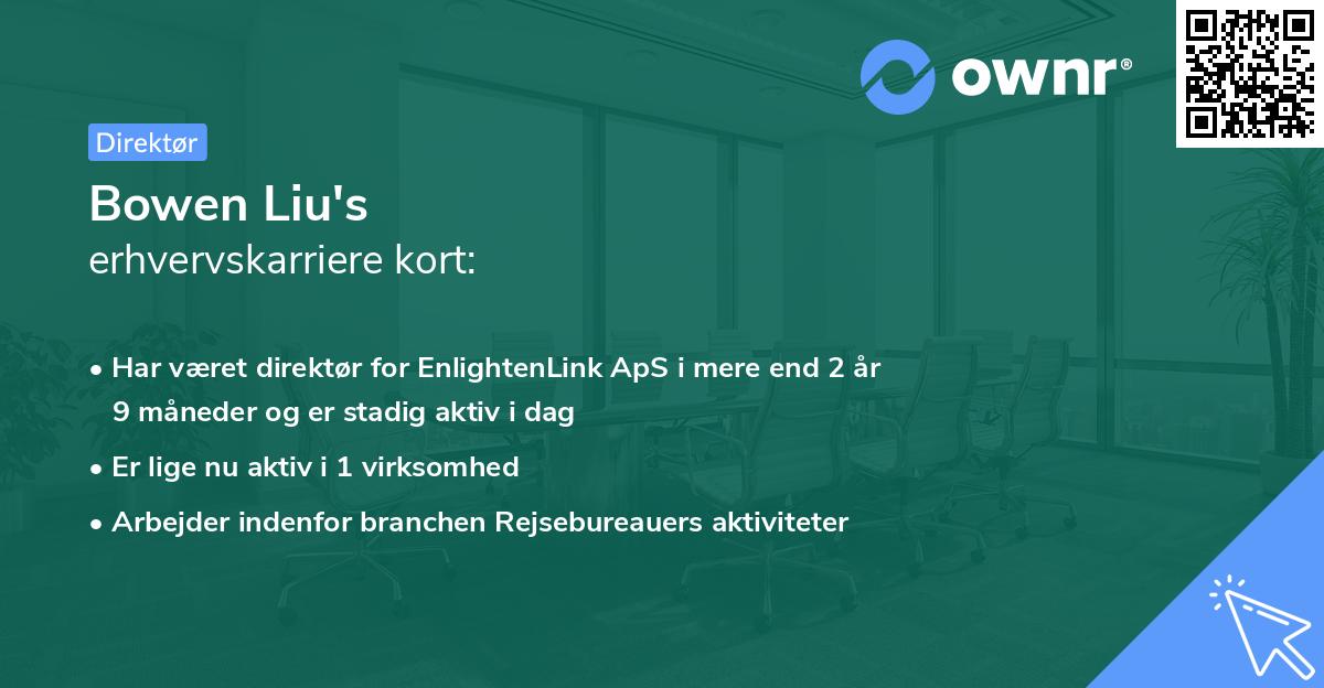 Bowen Liu's erhvervskarriere kort