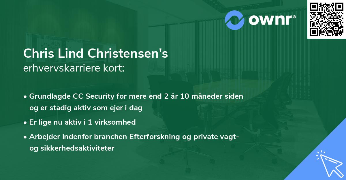 Chris Lind Christensen's erhvervskarriere kort