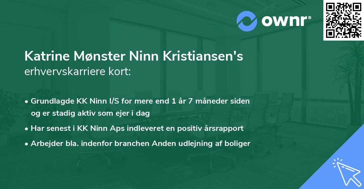 Katrine Mønster Ninn Kristiansen's erhvervskarriere kort