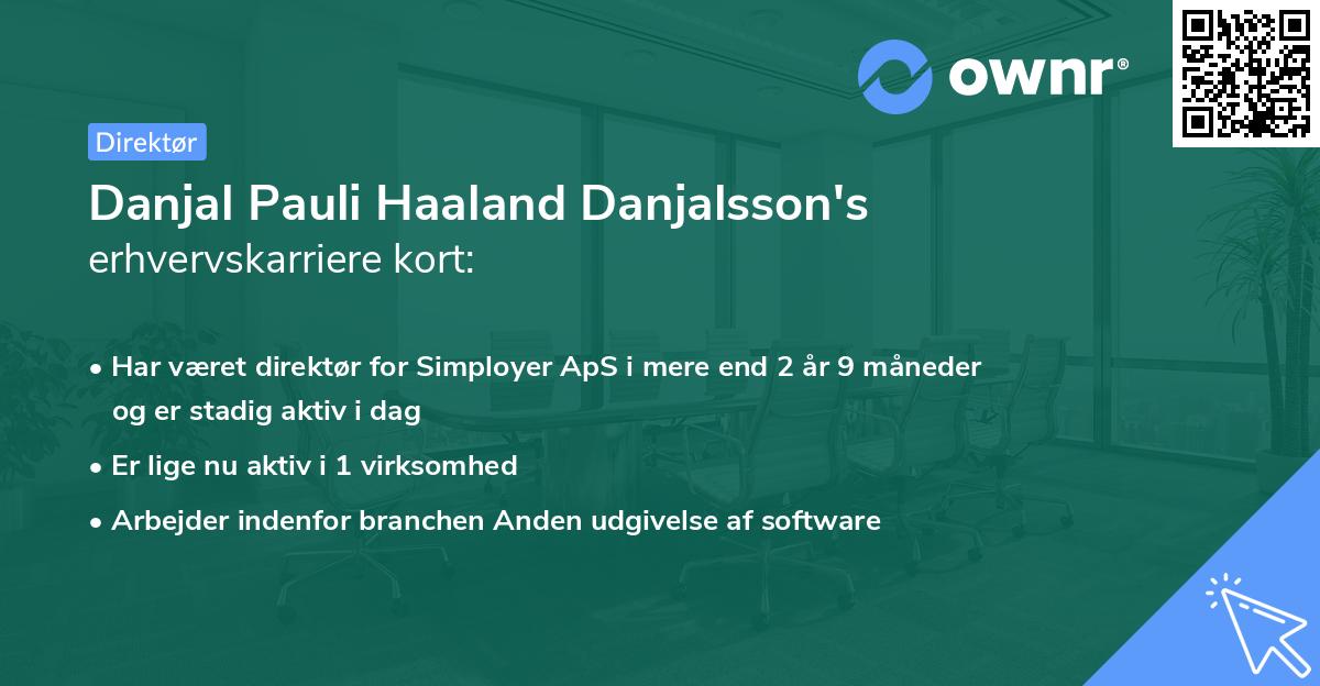 Danjal Pauli Haaland Danjalsson's erhvervskarriere kort