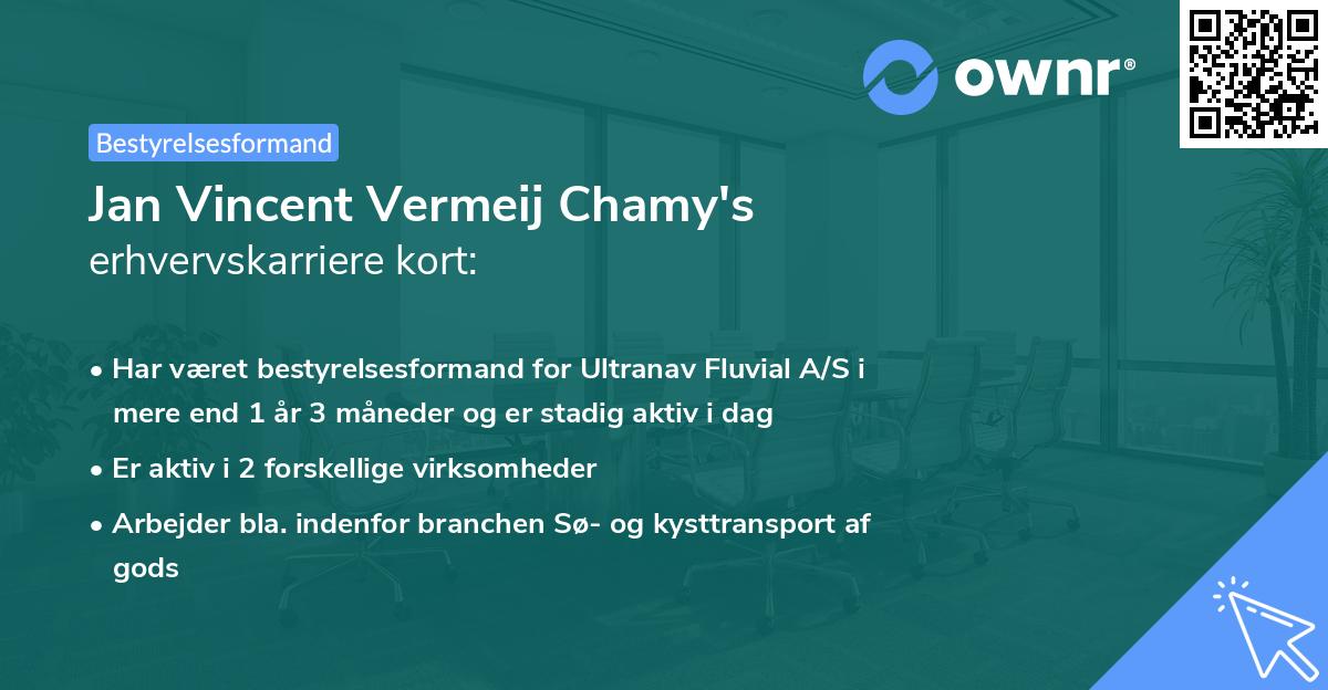 Jan Vincent Vermeij Chamy's erhvervskarriere kort