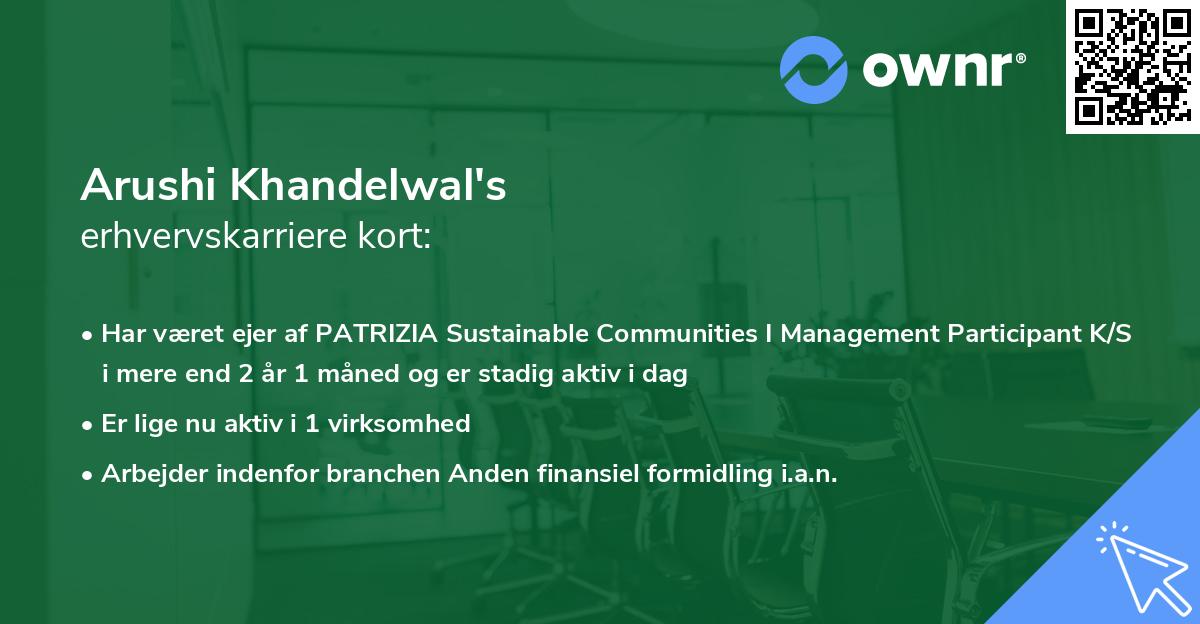 Arushi Khandelwal's erhvervskarriere kort