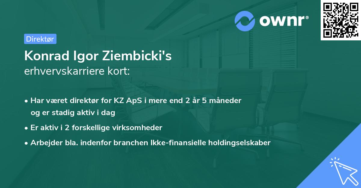 Konrad Igor Ziembicki's erhvervskarriere kort