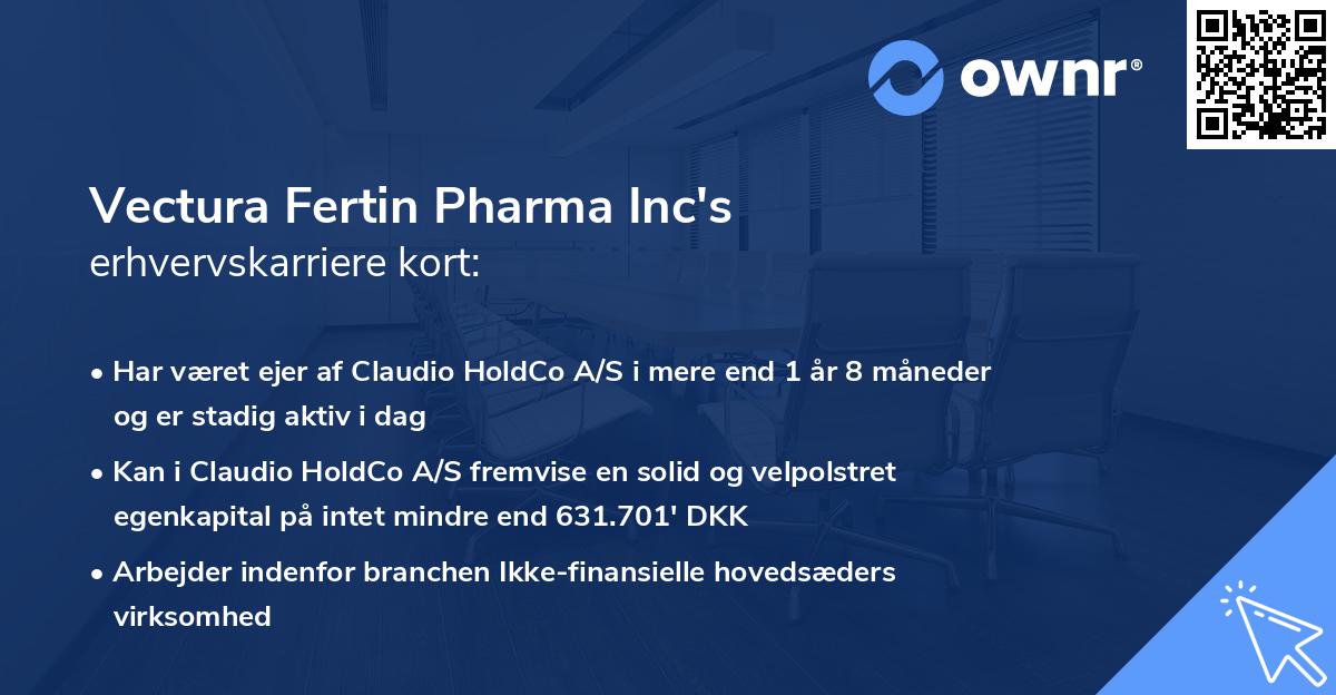 Vectura Fertin Pharma Inc's erhvervskarriere kort