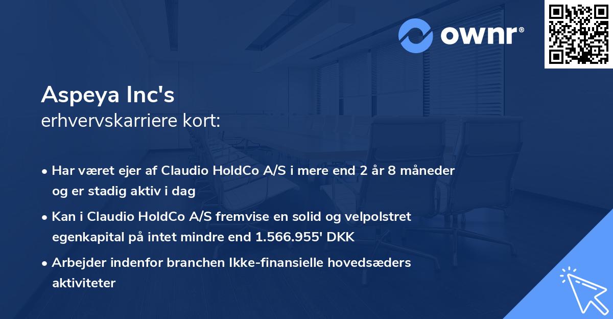 Aspeya Inc's erhvervskarriere kort