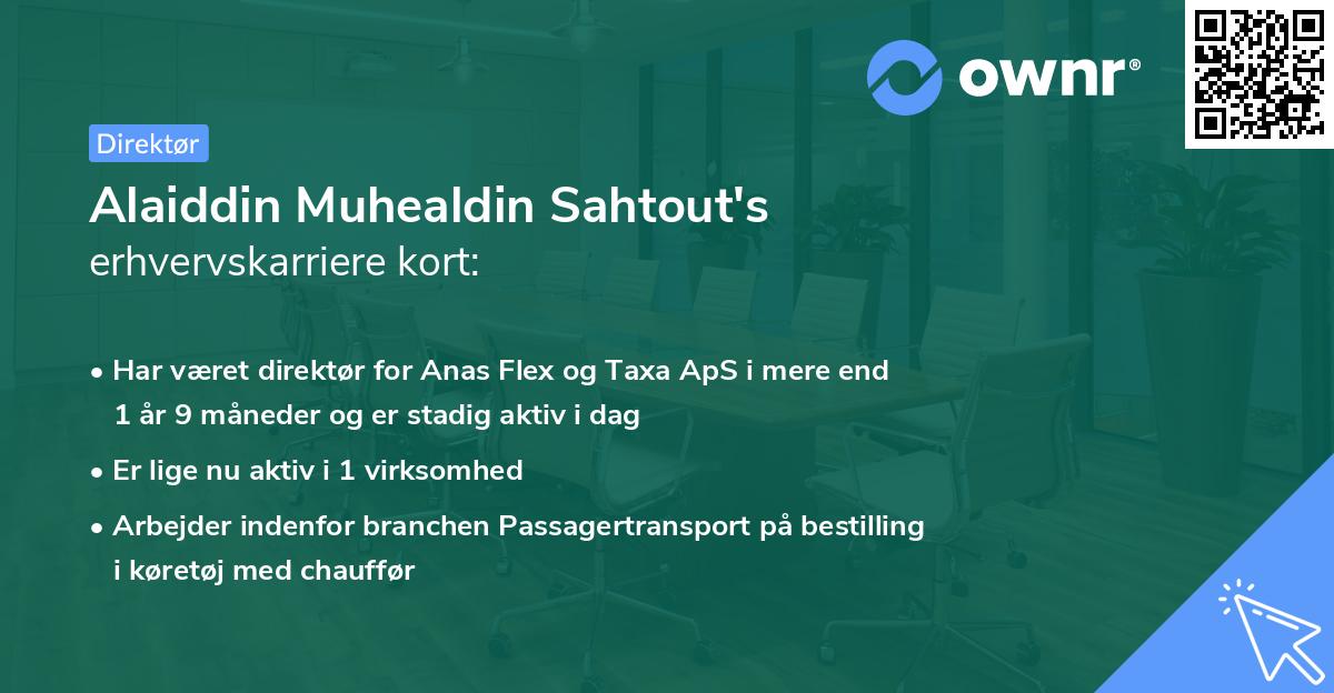 Alaiddin Muhealdin Sahtout's erhvervskarriere kort